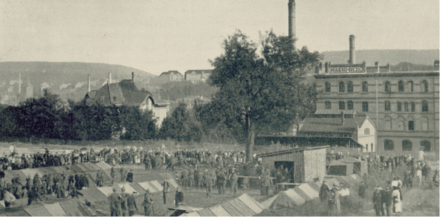 Biwak Maximilianstraße Pforzheim - Militärisches Lager während des Ersten Weltkriegs